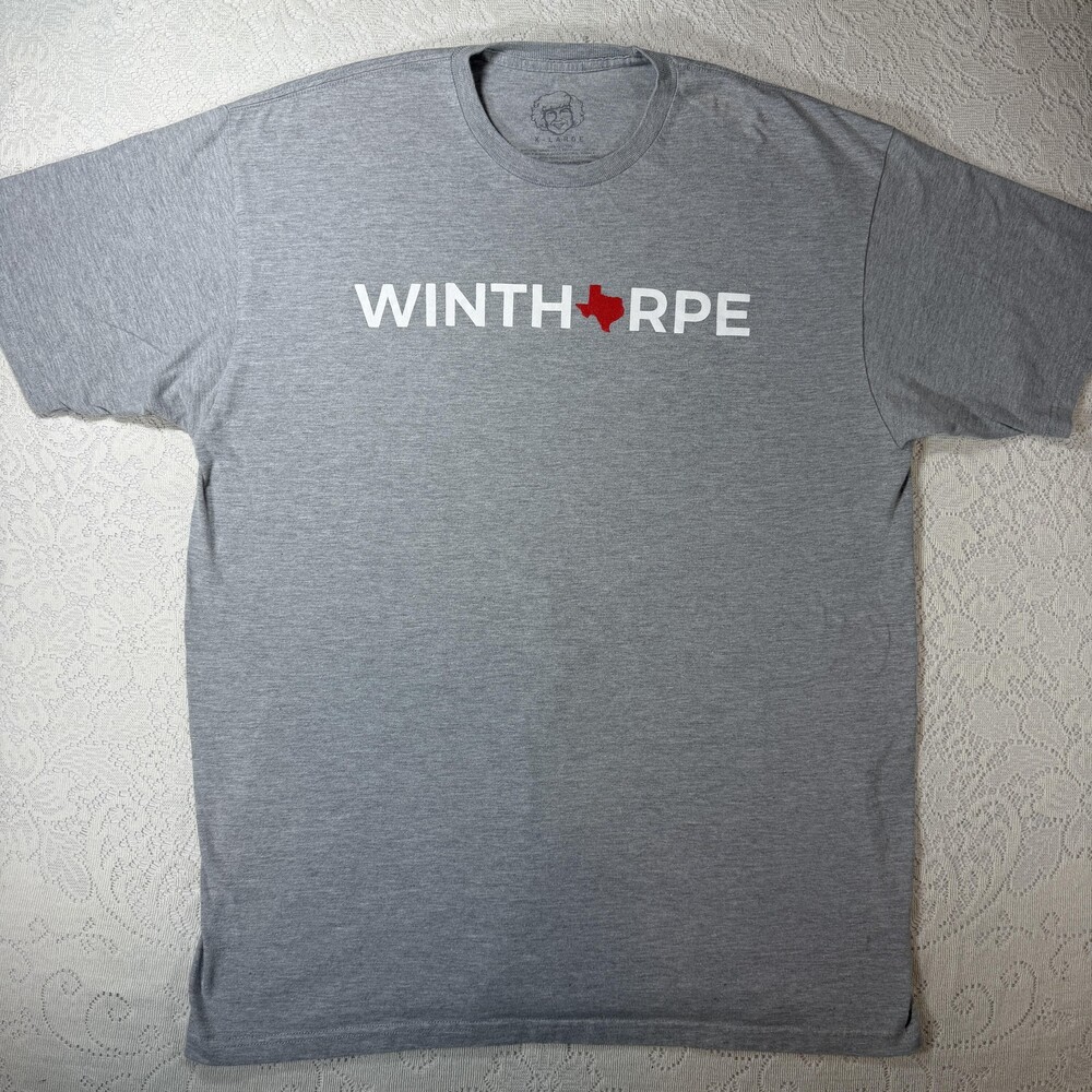 Danny Duncan Shirt Mens XL Gray Winthorpe Texas Graphic Tee Tagless Made USA